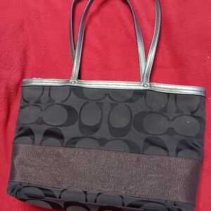 Coach Black and Brown Signature Tote